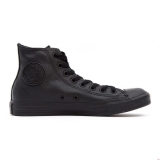 Q50x6060 - Converse All Star High Top Mens Black Mono Leather - Men - Shoes